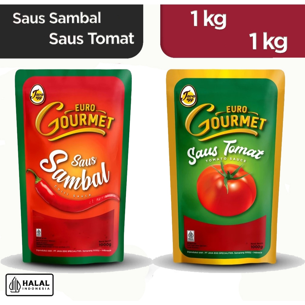 

Mamayo - Paket D Euro Gourmet Saus Sambal 1Kg x1 Saus Tomat 1Kg x1