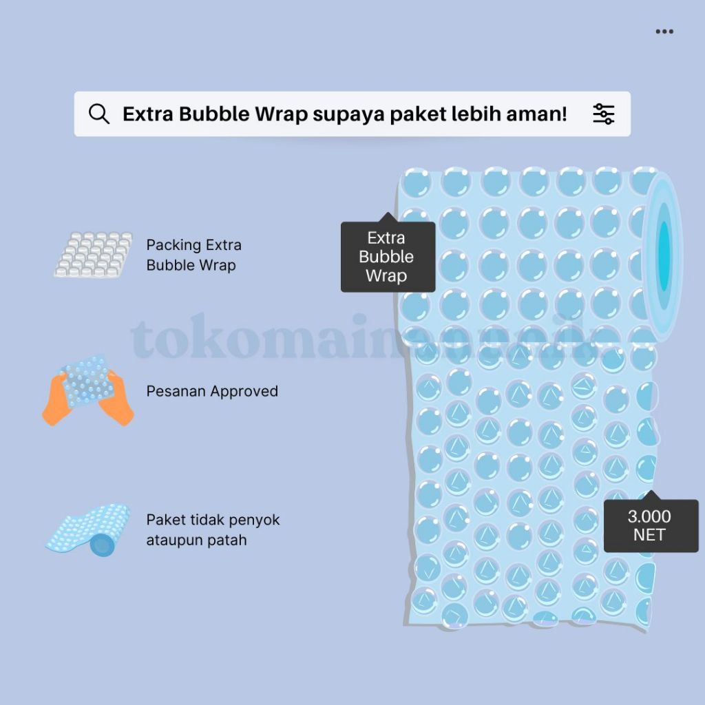 

EXTRA BUBBLE WRAP - PAKET LEBIH AMAN SAFETY PACKING WITH BUBBLE WRAP