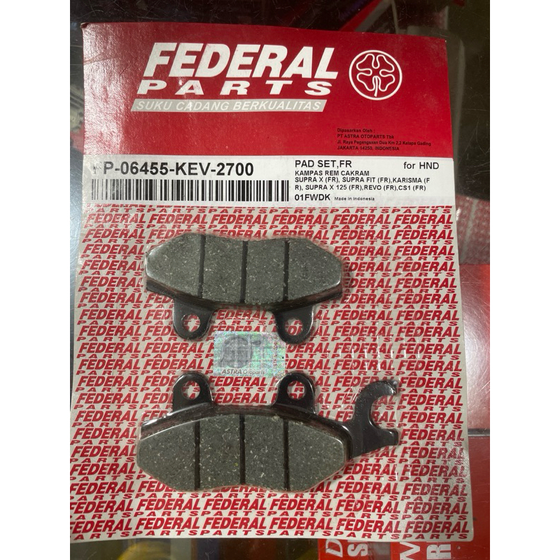 Kampas rem depan dispad supra supra fit karisma revo cs1 merk Federal