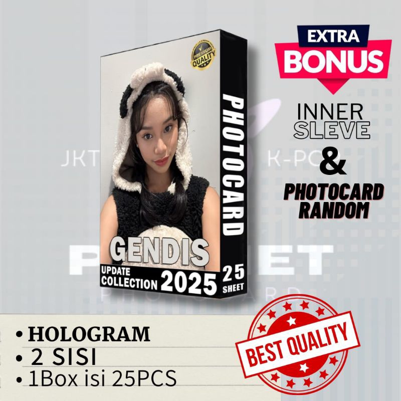 Photocard Jkt48 Gendis 2025 Hologram - 2 sisi - 1 Box Isi 25Pcs