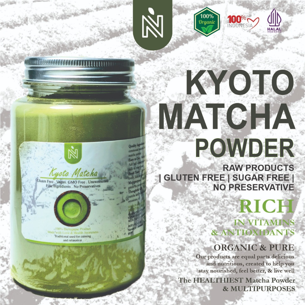 BENUTRIVA Kyoto Matcha Tea Powder Import Japan/Teh Matcha Bubuk Regular Size (25 g - 100 g)