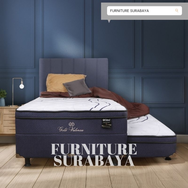 set spring bed central gold valencia 2in1 90x200 120x200 100x200 kasur tempat tidur anak sorong twin