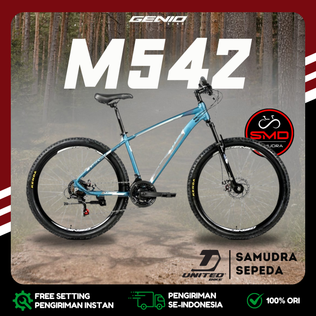 Sepeda Gunung MTB 27.5 United Genio 542 M542 Frame Alloy 8sp Murah BDG