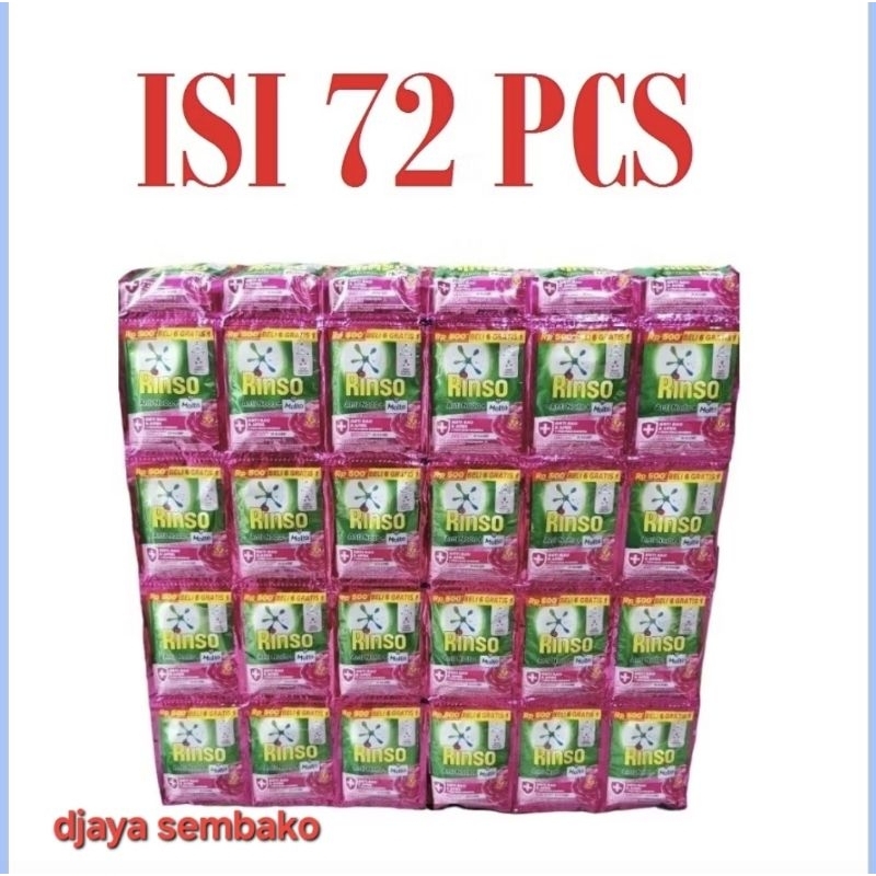 (dapat 72 pcs) Rinso cair Sachet Renceng 500