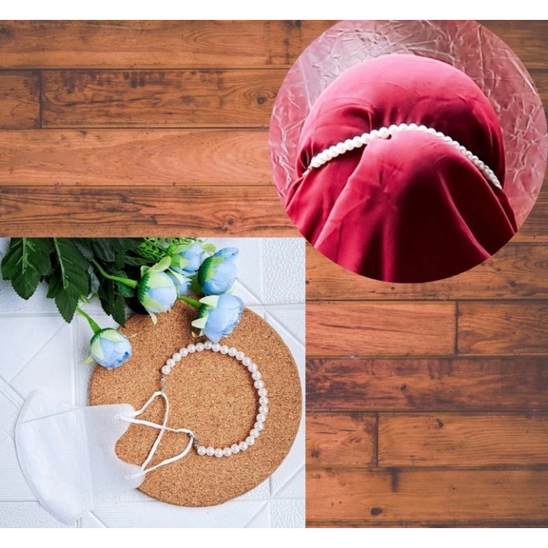 Konektor masker hijab mutiara pengait masker hijab strap masker tali masker