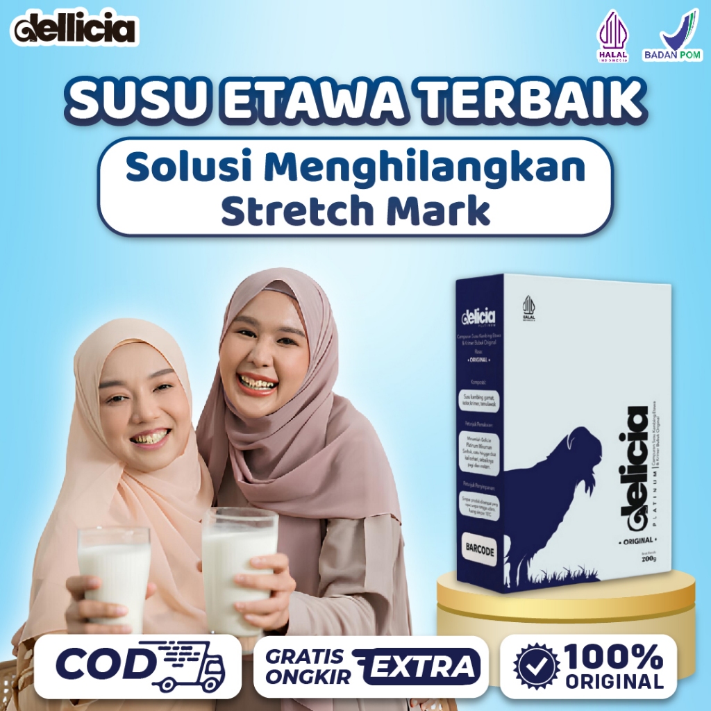 

Dellicia Platinum Susu Kambing Etawa + Temulawak & Kelor 200g – Suplemen Kesehatan Tulang dan Sendi