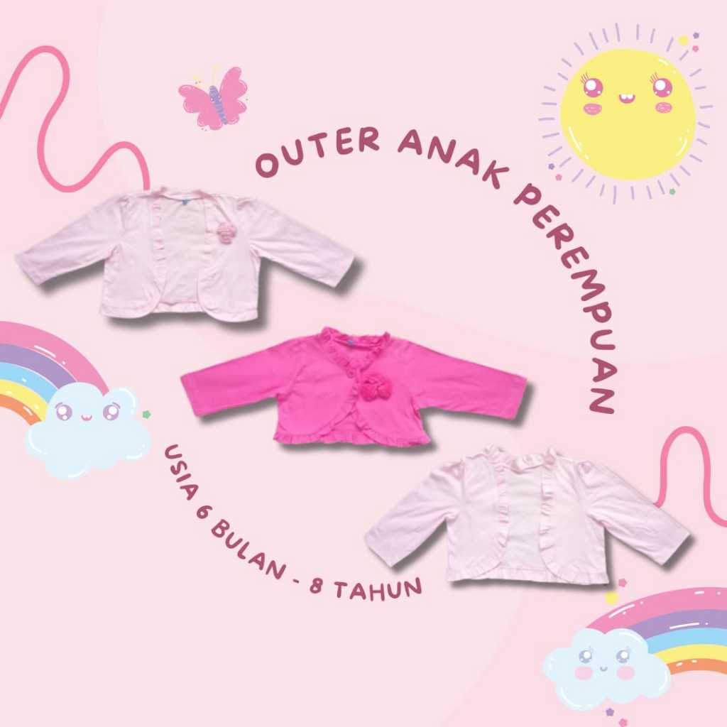 Bolero Outwear Swaeter Anak Perempuan Rompi Anak Perempuan Buat Usia 6 bulan sampai 7 tahun