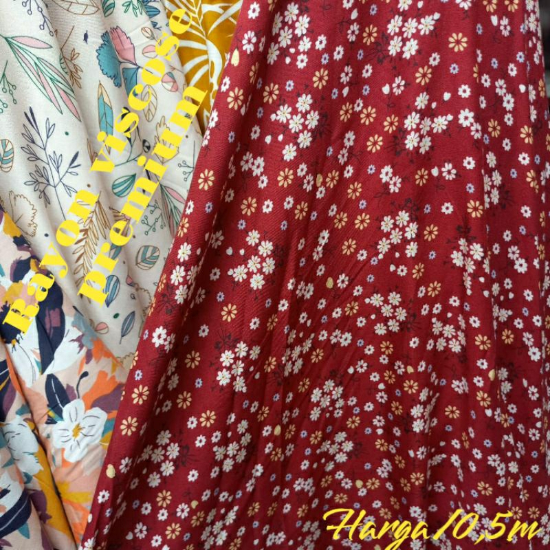 KAIN RAYON VISCOSE MOTIF BUNGA KECIL  - KAIN RAYON MOTIF BUNGA KECIL HARGA/0,5M