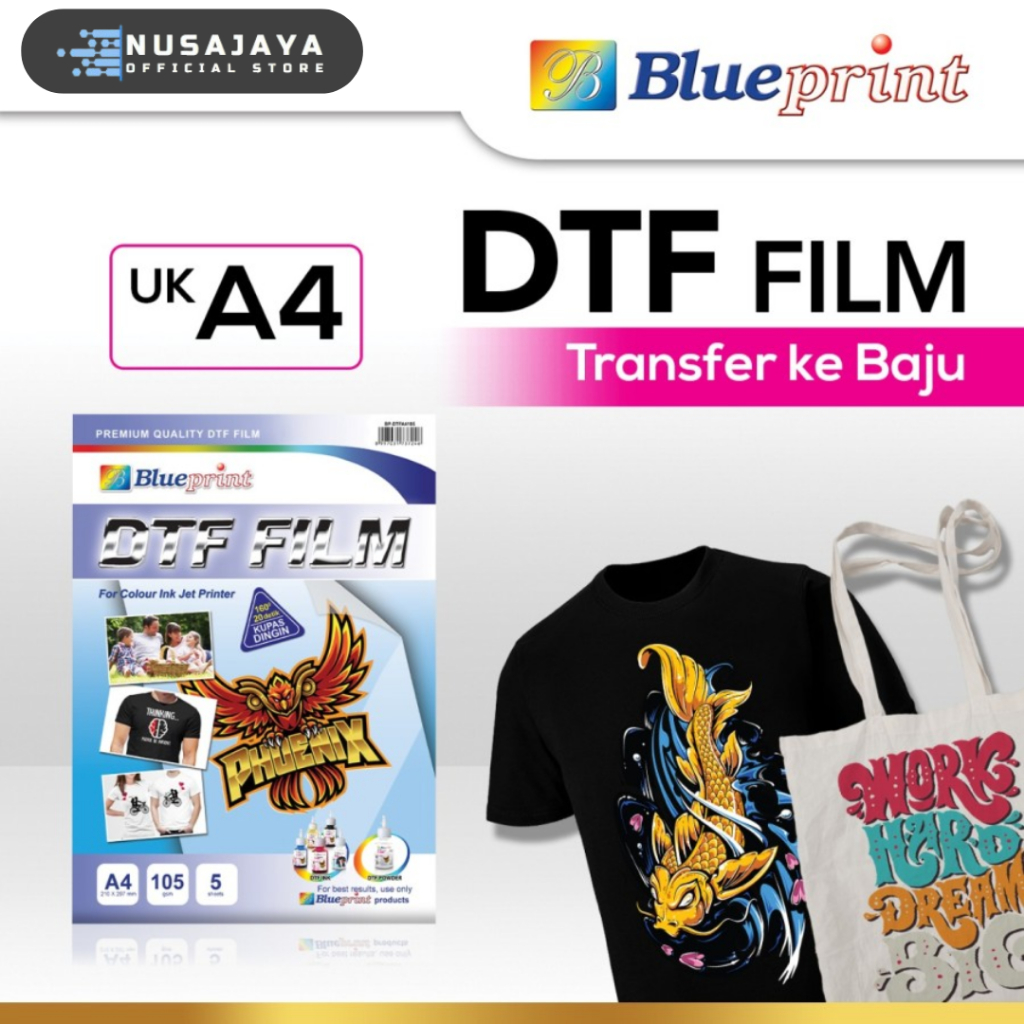 

Kertas Transfer Film DTF BLUEPRINT , Digital Transfer Film - A4