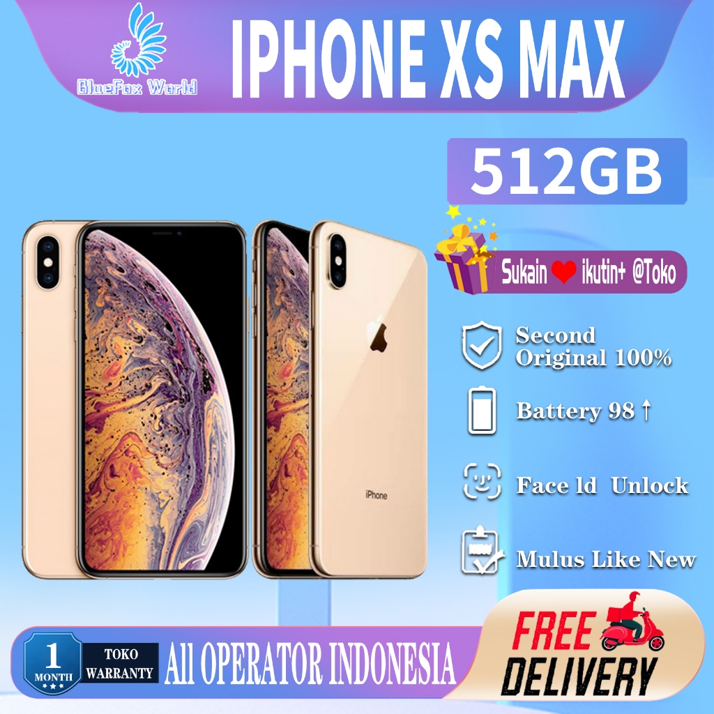 iPhone XS Max 512GB mulus normal fullset kondisi perfect Second like new Original100% Handphone