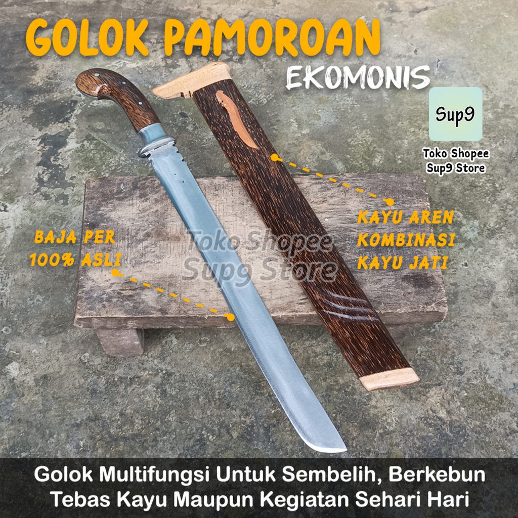 Bedog Cibatu Asli Pamoroan Simeut Janur Panjang Kayu Aren Dural Baja Per