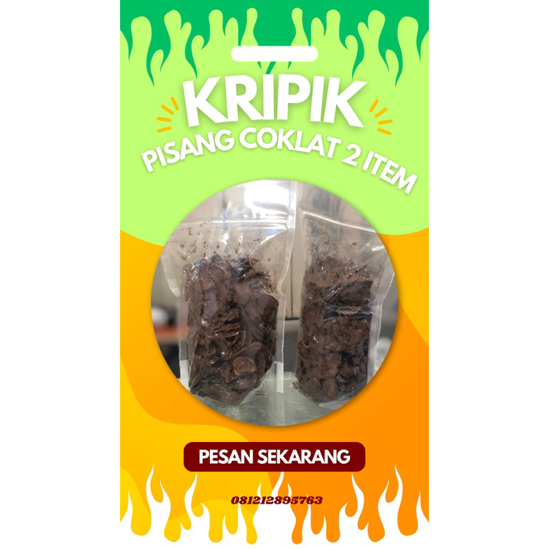 

Keripik Kering Cokelat, kripik pisang coklat lumer, pisang coklat, pisang lumer, ukuran 14 x 22 cm