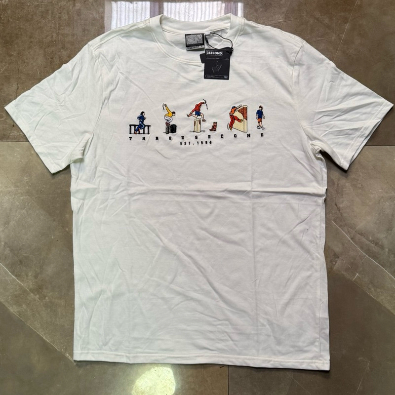 3Second Kaos Putih Pendek Pria Reguler Fit ORIGINAL