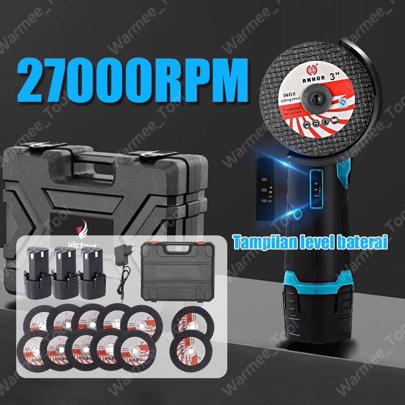 WARMEE mesin gerinda mini listrik 27000rpm gerinda listrik mini 12v grinder mini