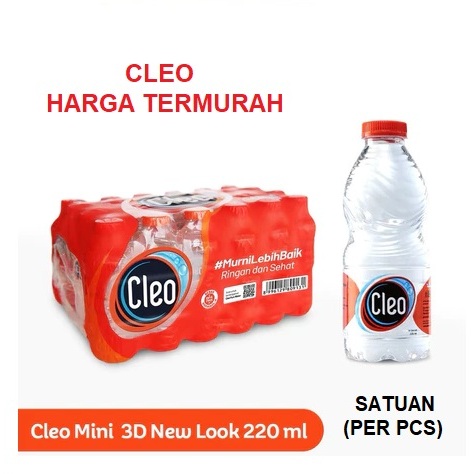 

Air Mineral CLEO 220 ml / CLEO botol mini / CLEO mini 220ml Satuan per pcs (AIR CLEO Murah)