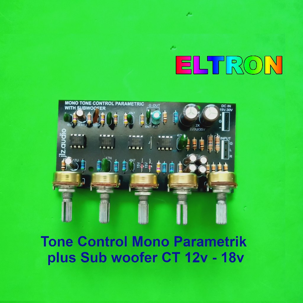 Tone Control Parametric Mono plus Subwoofer Tone control mono yang sudah dilengkapi subwoofer