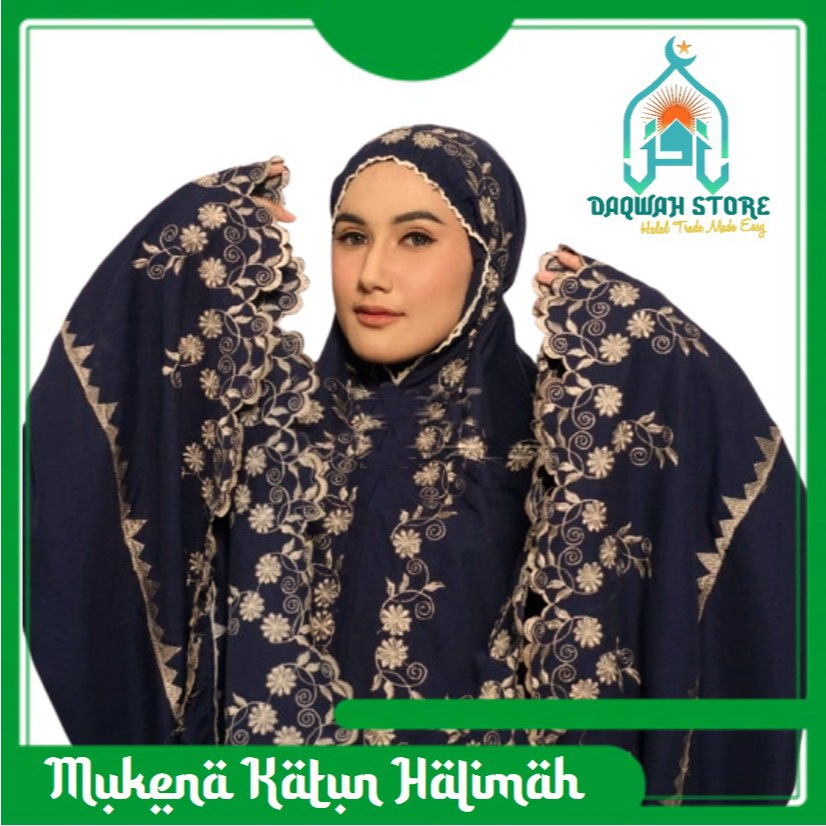 mukena katun full bordir bunga halimah / mukena katun jumbo / mukena adem / mukena katun mikro / muk
