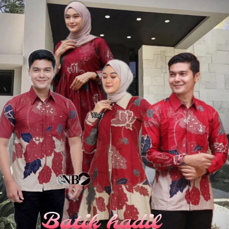 Mawar Merah || Baju Batik Couple Pasangan Kekinian || Size  M L XL XXL