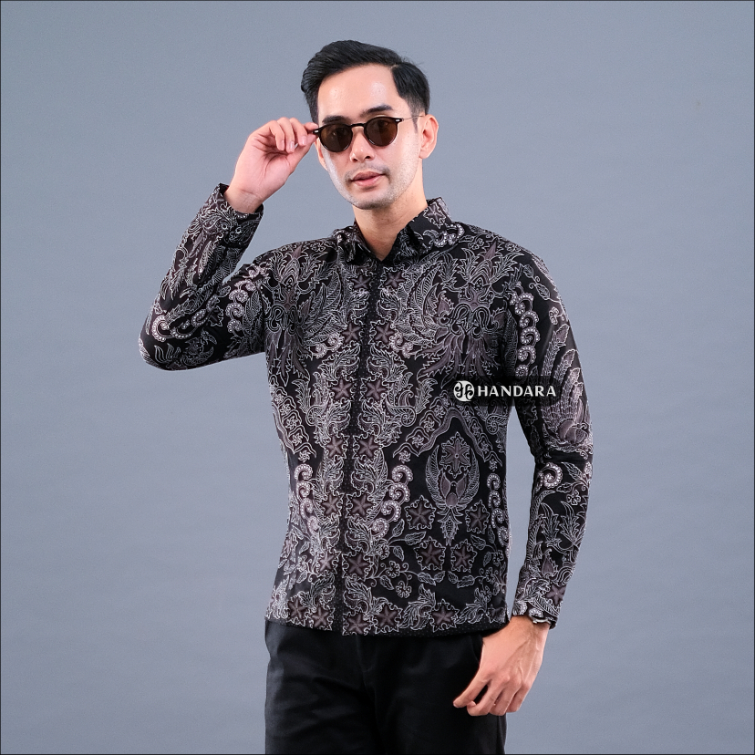 Handara Batik Premium Pria Lengan Panjang Slim Fit Furing - Mahasura