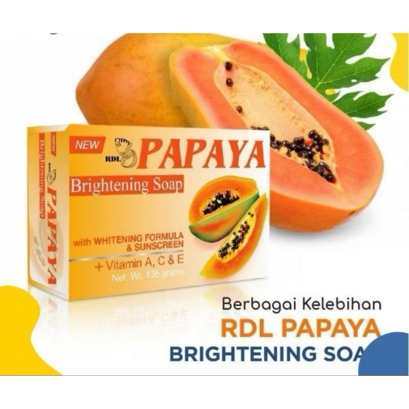 SABUN RDL PAPAYA ORIGINAL Ukuran BESAR 135gr / Sabun Pepaya PT RDL DISTIBUSI INDONESIA ORI