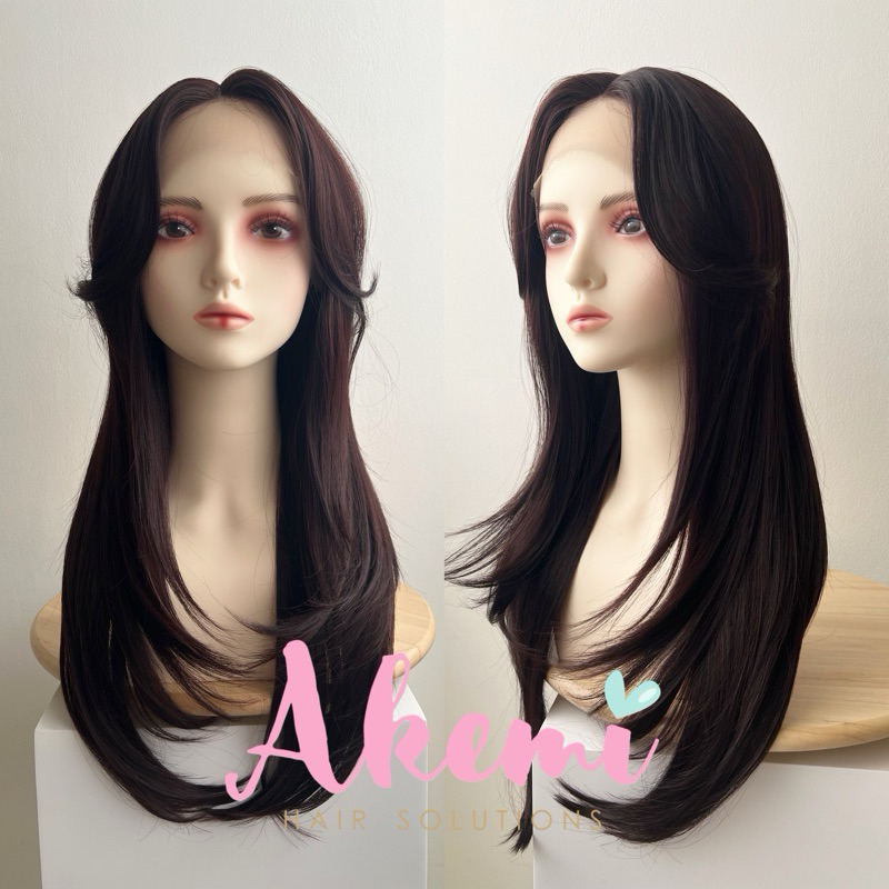 wig panjang dark brown akemi preloved