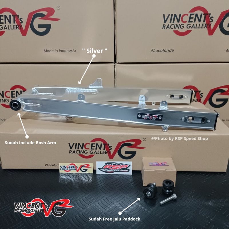 SWING ARM VRG NINJA R SS 150 SILVER NON STABILIZER ORIGINAL VINCENT'S RACING GALLERY