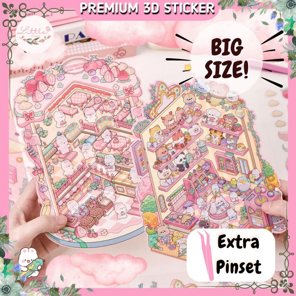 

BIG SIZE STICKER 3D Premium Satisfying Decoration Landscaping Creative Mainan Anak Lucu Korea Viral