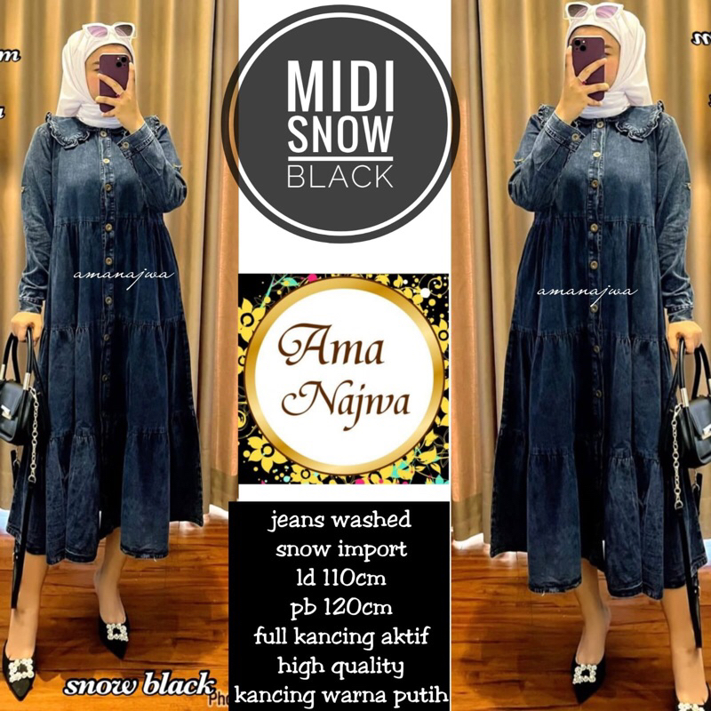 MIDI DRESS JEANS WANITA