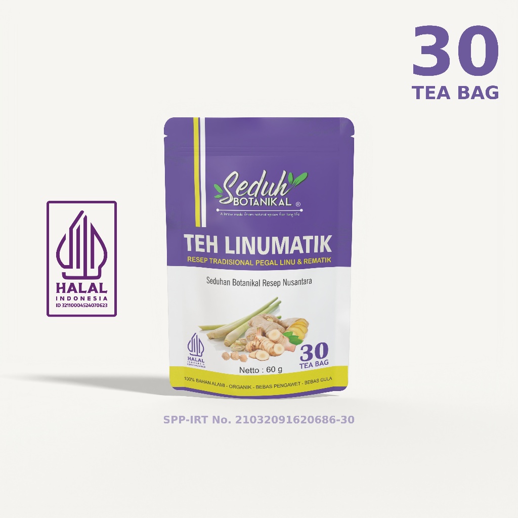 

SEDUH BOTANIKAL Teh Linumatik | Pegal Linu Rematik | Resep Teh Rempah JSR | 30 Tea Bag