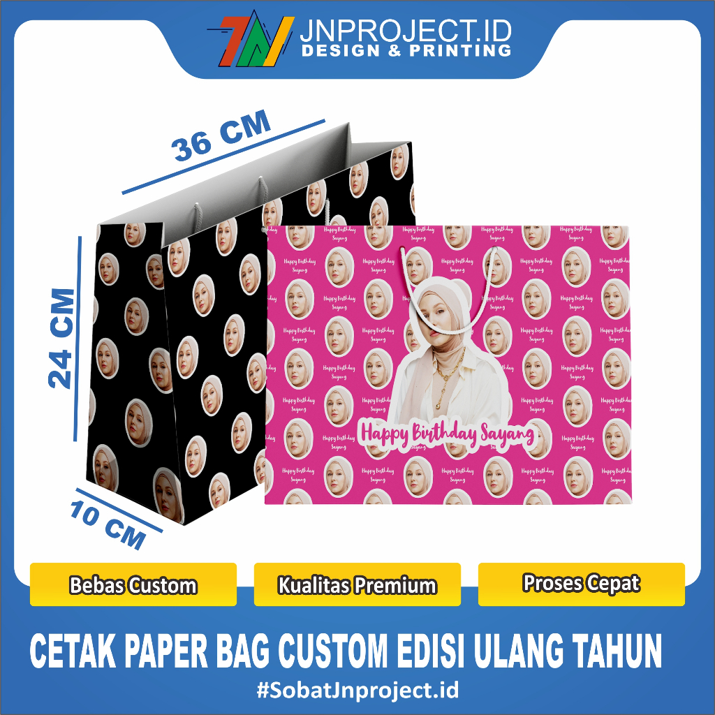 

KADO ULANG TAHUN PAPERBAG Custom Muka Foto Sendiri Paperbag Special ulang tahun | Termurah