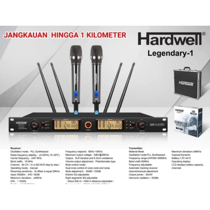 Mic wireless Hardwell Legendary-1 DIJAMIN TERBAIK ORIGINAL