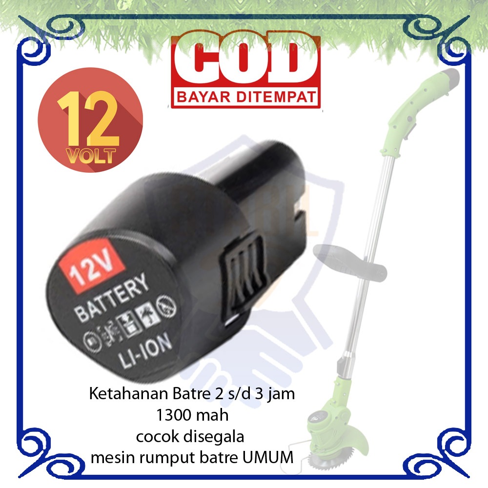 Baterai Rumput Mesin Potong Pemotong Kebun Cordless 12v Casan 12 Volt Batre Battery Cadangan