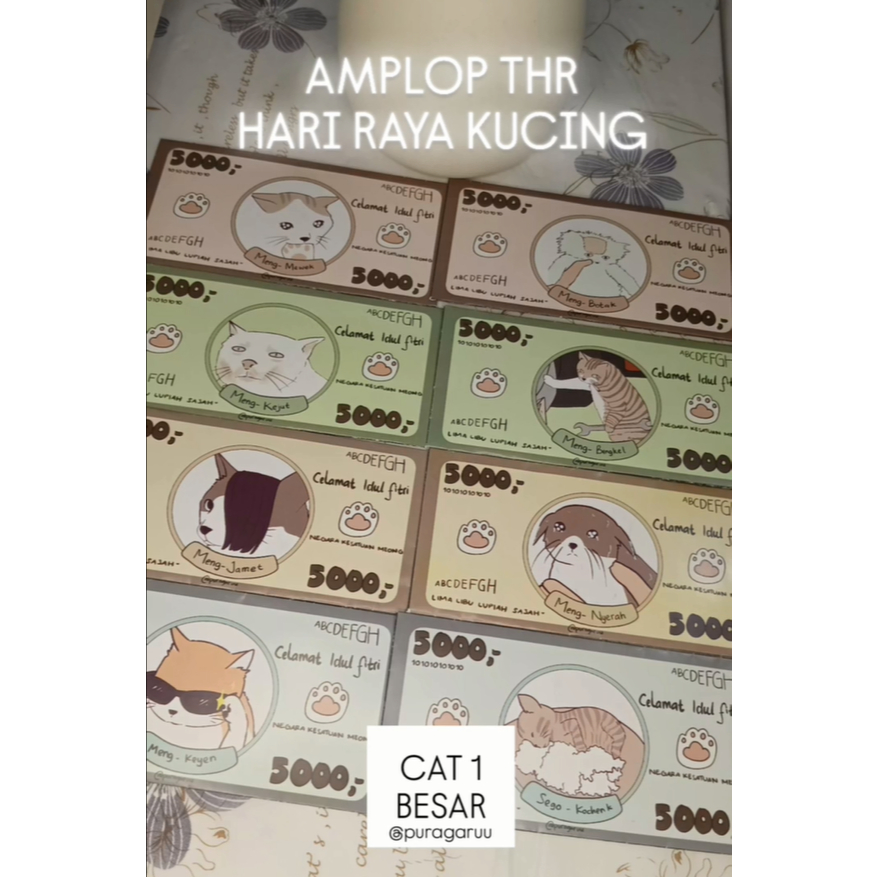 

Amplop THR Hari Raya Kucing - Lucu, Eksklusif dan Menggemaskan AMPLOP CAT 1