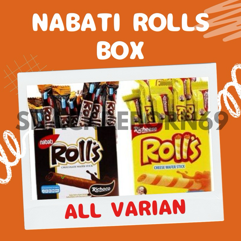 

Rolls Nabati Box Wafer Keju dan Cokelat 8 Gram Isi 20 Pcs