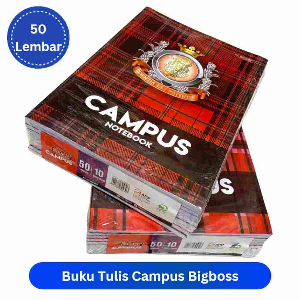 

BUKU TULIS CAMPUS 50 LEMBAR | CAMPUS BIGBOSS 50 | NOBEL 50 | CAMPUS SKOLA 50 | CAMPUS ALFA 50 | BUKU TULIS KAMPUS UKURAN BOXY 1(18X25)