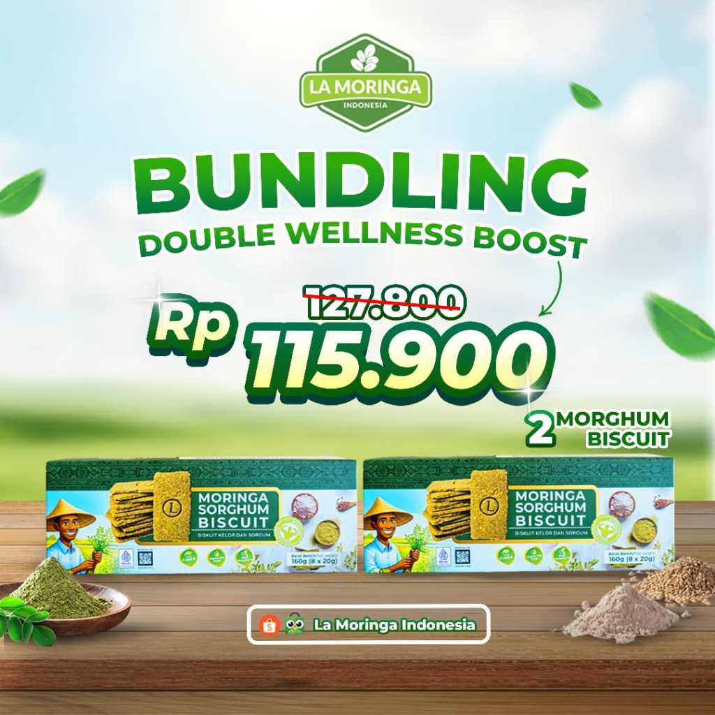 

(BUY1GET1) Moringa Sorghum Biscuit 160 gr/Biscuit Gluten Free,Tinggi Serat Tinggi,Vitamin D