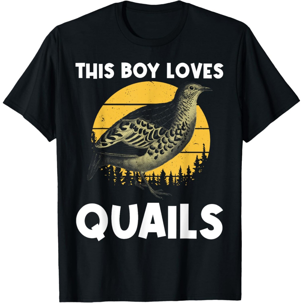 Desain Burung Puyuh Keren Untuk Anak Laki-laki Anak-anak Peternak Burung Puyuh Berburu Kaos