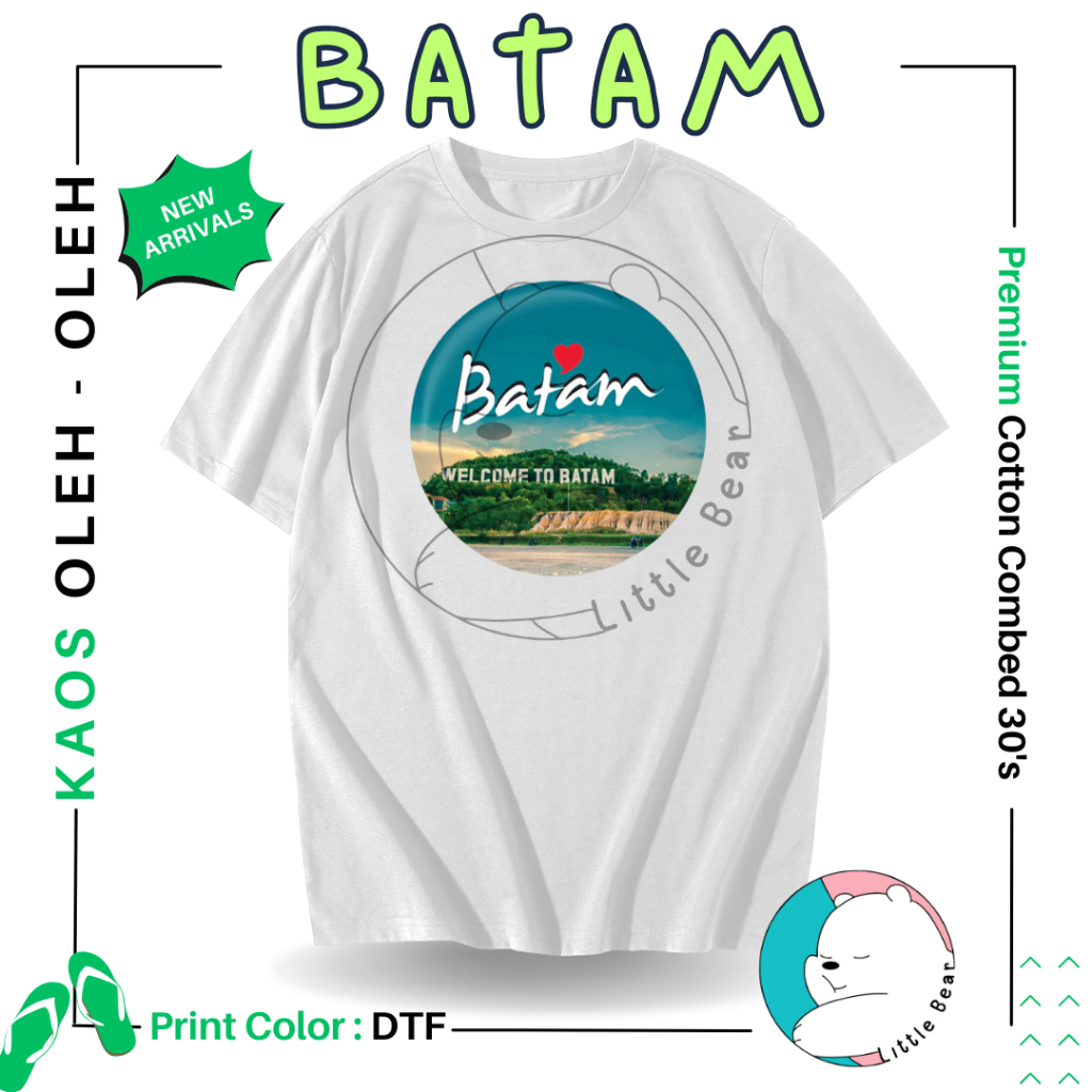 LITTLEBEAR KAOS OLEH - OLEH BATAM TSHIRT BAJU SOUVENIR BATAM TYPE 3