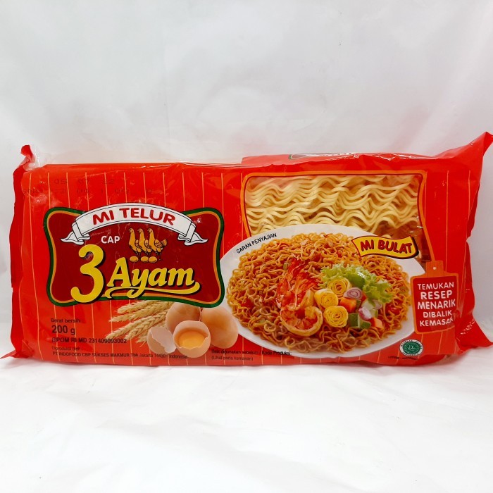 

Mi Telur Cap 3 Ayam Merah 200 gr
