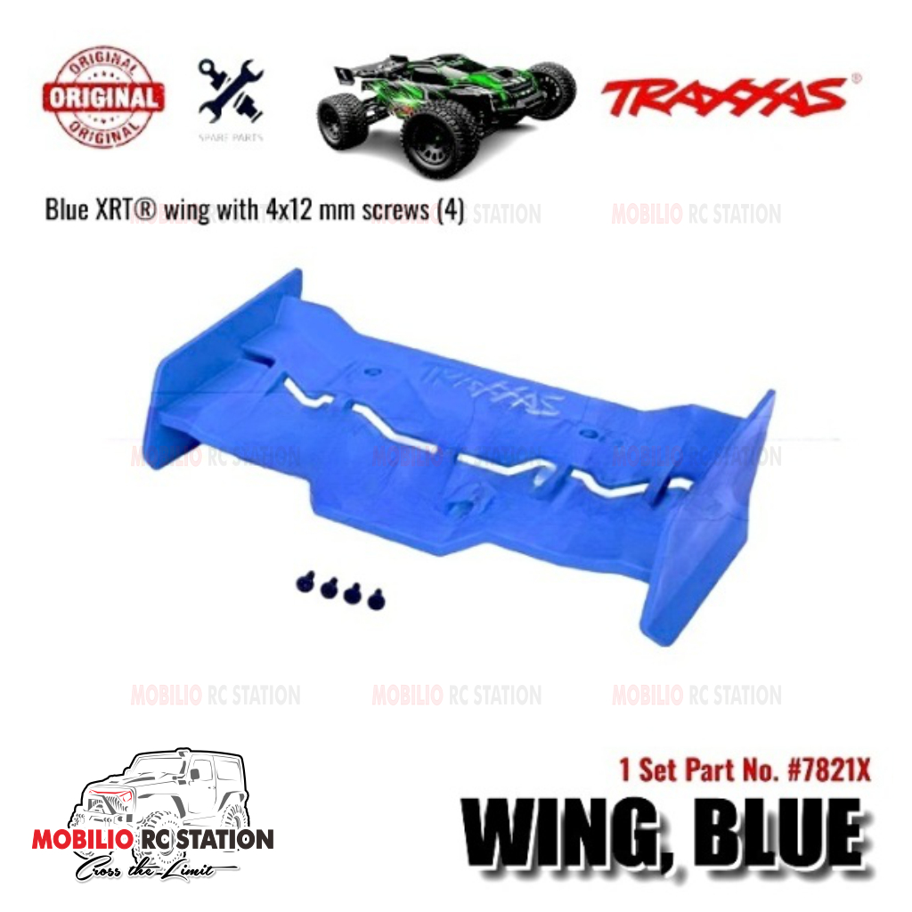 Traxxas Part #7821X Blue XRT Wing with 4x12 mm screws for RC XRT Monster Truck