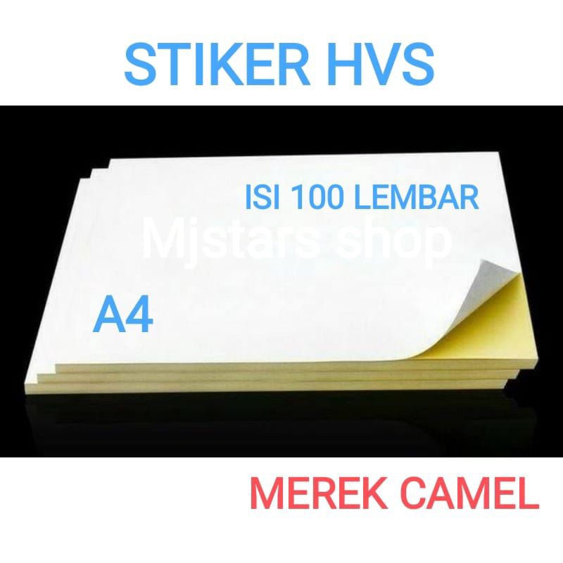 

( per pack - isi 100 ) Kertas stiker sticker Hvs putih A4 (matte/doff) high quality