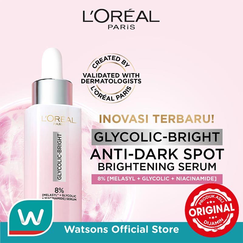 L'Oreal Paris Glycolic Bright 8% [MELASYL + GLYCOLIC + NIACINAMIDE] Anti-Dark Spot Brightening Serum