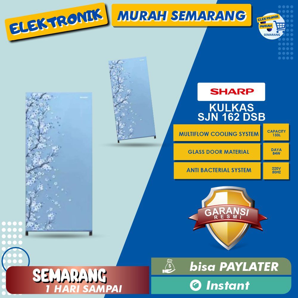 KULKAS 1 PINTU SHARP SJ-N162D-SB SJ-N162D-SP SJ X 162D 133 LITER SAKURA SERIES BERGARANSI