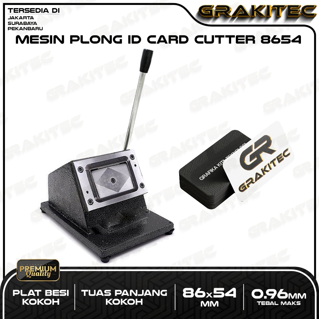

Alat Potong ID Card / Plong ID Card / PVC Card Cutter GRAKITEC 8654 Cabang Jakarta