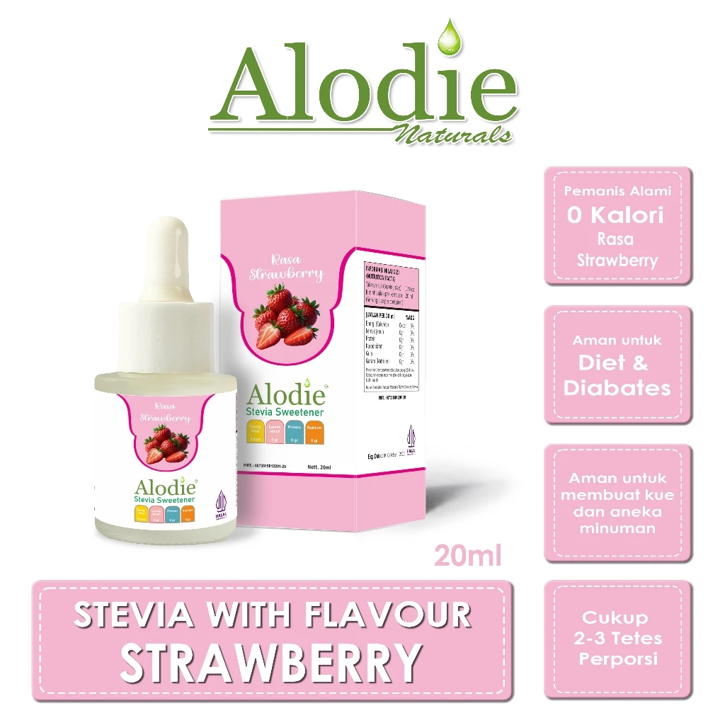 

Stevia Alodie Natural Sweetener Rasa Strawberry