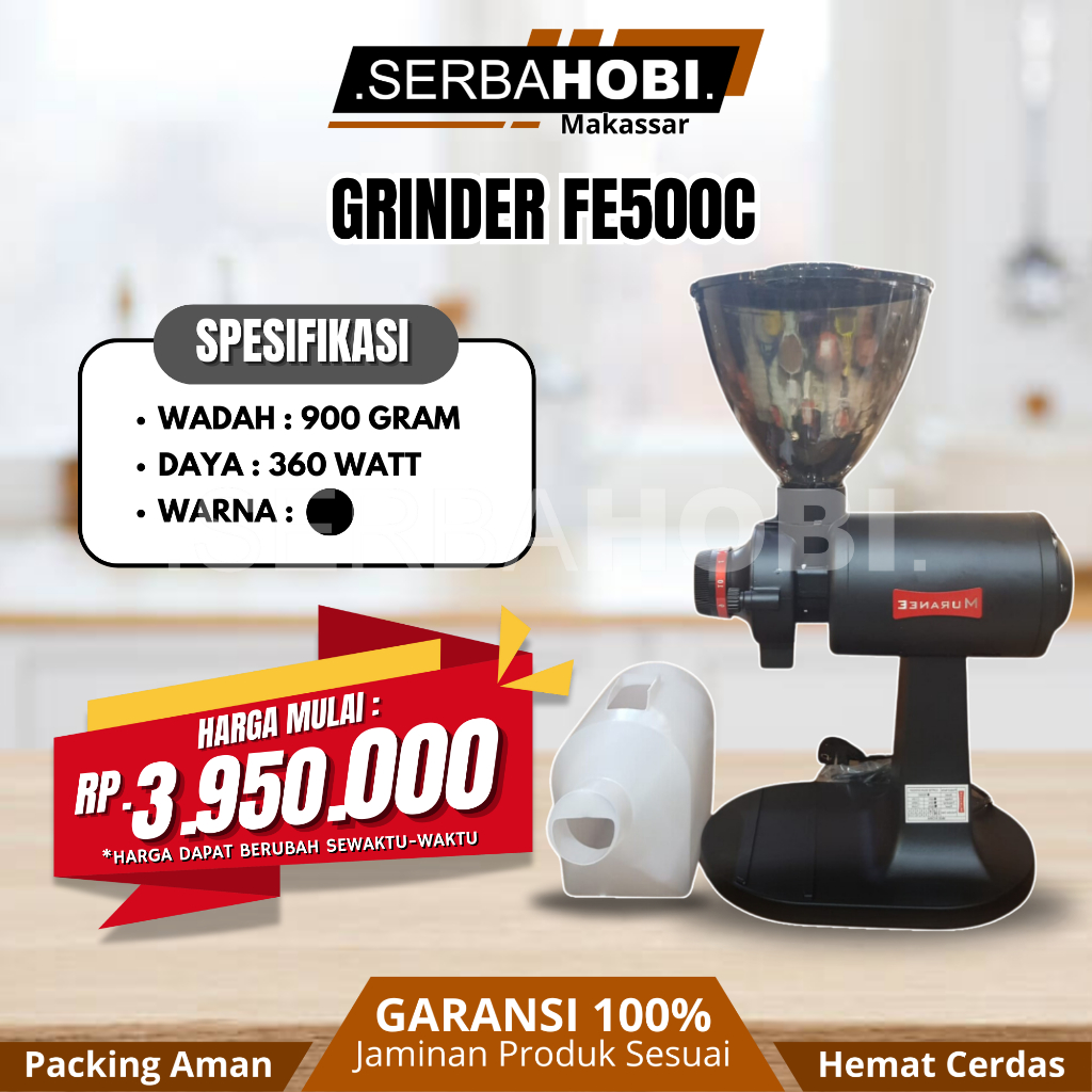 Grinder Elektrik FE500C Besar / Alat Penggiling Kopi Elektrik