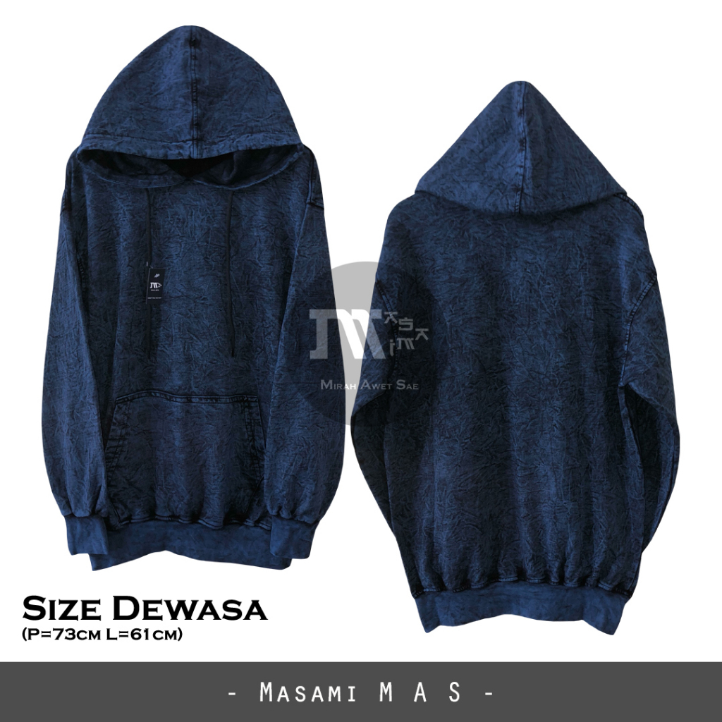 | Masami MAS | Sweater Hoodie Jumper Distro Tie Dye Sandwash Navy
