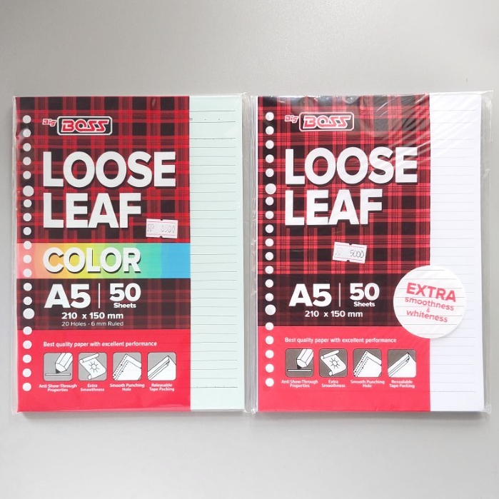 

LOOSE LEAF ISI BINDER A5 MURAH BIGBOSS