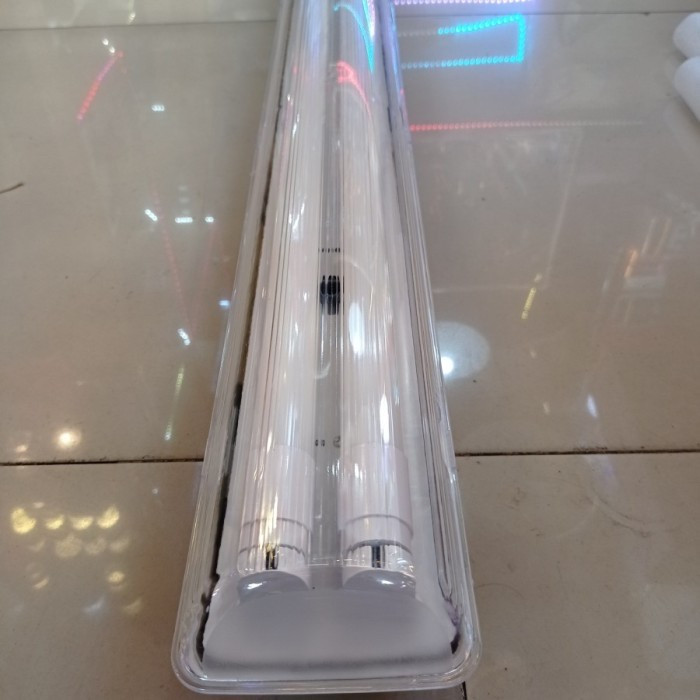 KAP TL LED WATERPROOF IP65 2x36 120cm + LAMPU T8 LED 18 WATT KOMPLIT