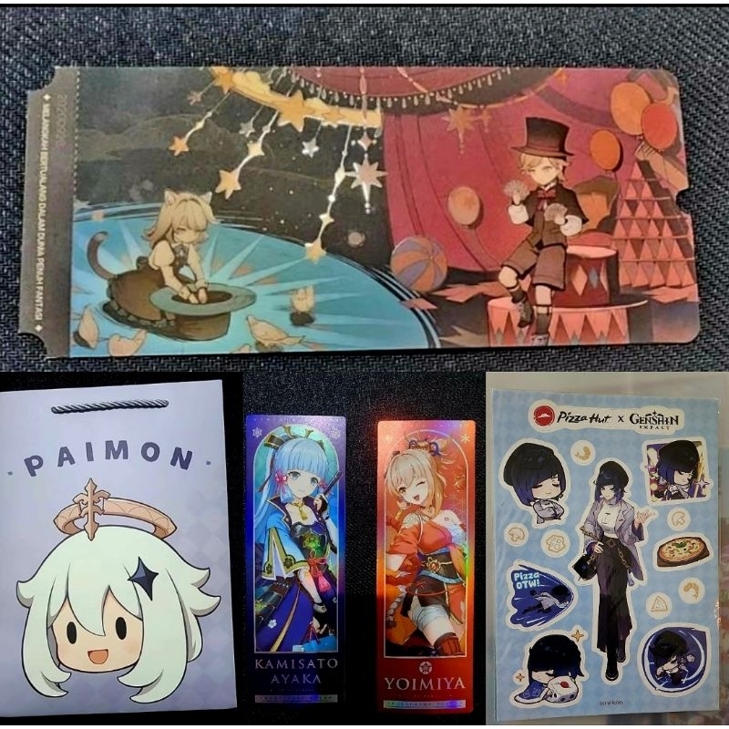 Ayaka Yoimiya Paimon Lyney Lynette Yelan Liyue Characters POST CARD OFFICIAL Kenangan Teyvat Event G